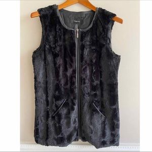 Style & Co FAUX FUR VEST Size S BLACK